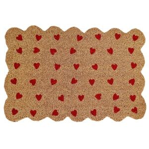 🆕 Coir Scalloped Heart Door Mat